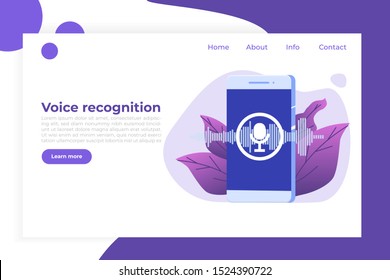 Voice messages, Voice recognition isometric concept with character. Can use for web banner, landing page template, infographics.