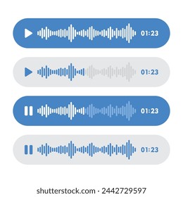 Voice Messages Sign Set on White Background. Vector