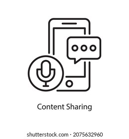 Ilustración de diseño de iconos de esquema de vector de mensajes de voz. Símbolo de medios sociales sobre fondo blanco archivo EPS 10