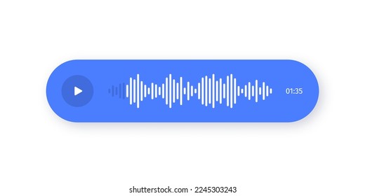 Voice messaging with sound wave and chat notification. Online voice chat, audio message with waveform. Vector