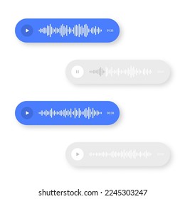 Voice messaging with sound wave and chat notification. Online voice chat, audio message with waveform. Vector