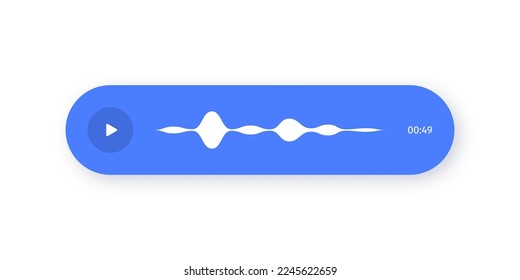 Voice messaging with sound wave and chat notification. Online voice chat, audio message with waveform. Vector