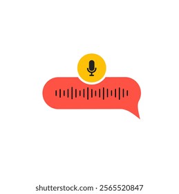 Voice messege. Audio voice message wave with play button on white background in messeger. Vector illustration for a website or application. Mobile conversation through audio.flat icon.