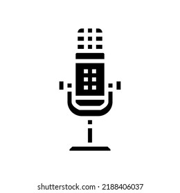 voice mic microphone glyph icon vector. voice mic microphone sign. isolated symbol illustration