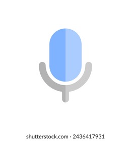 Voice Microphone Icon Flat Design Style. Simple Web and Mobile Vector. Perfect Interface Illustration Symbol.