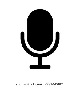 Voice microphone silhouette icon. Vector.