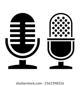 Voice microphone vector icon isolated on white background