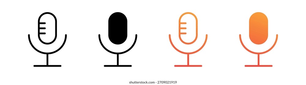 Vector de conjunto de iconos de estilo múltiple de voz