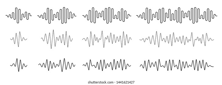 Voice or music audio spectrum. Sound wave line. Soundwave form