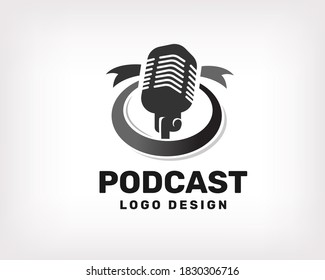 Voice, Musical, Studio Show Performance Circle Podcast Logo, Icon, Symbol Design Illustration