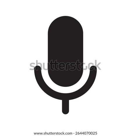 Voice Note Icon-Microphone in black, vector illustration isolated, eps