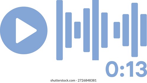 Botão de reprodução de nota de voz com frequência de áudio