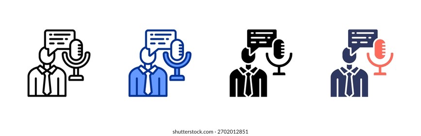 Conjunto de iconos de voz de opinión colección de estilos múltiples