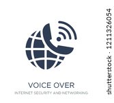 voice over internet protocol icon. Trendy flat vector voice over internet protocol icon on white background from Internet Security and Networking collection, vector illustration