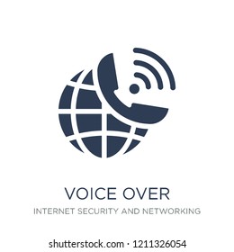 voice over internet protocol icon. Trendy flat vector voice over internet protocol icon on white background from Internet Security and Networking collection, vector illustration
