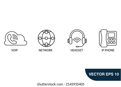 Voice over IP icons  symbol vector elements for infographic web