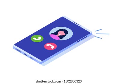 Voice over IP,  IP telephony  VoIP technology isometric concept. Vector illustration.