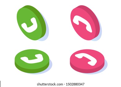 Voice over IP,  IP telephony  VoIP technology isometric icon set. Vector illustration.