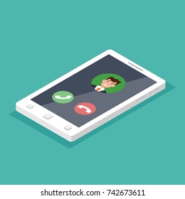 Voice Over IP,  IP Telephony  VoIP Technology Concept. Vector Illustration.