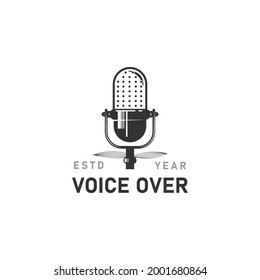 Voice Over Logo Design Concept Isolated On White Background