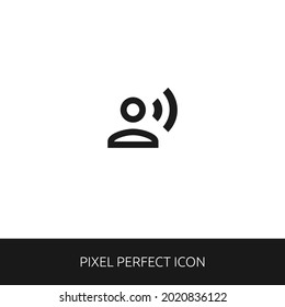 Voice Over Record Pixel Perfect Icon For Web, App, Presentation. Editable Outline Style. Simple Icon Vector Eps 10