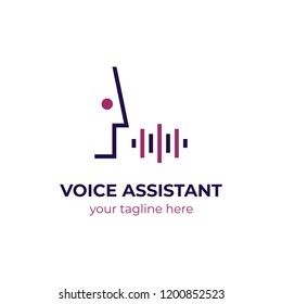 voice recognition and assistant logo, icon. vector design