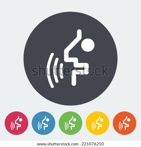 Voice Recognition Button Single Flat Icon Stock Vector (Royalty Free