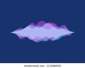 Voice recognition concept. Communication. Soundwave intelligent technologies. Microphone. Voice and sound imitation waves. Vector illustaration.