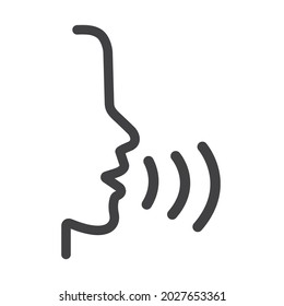 Voice recognition concept. Voice control black line icon.