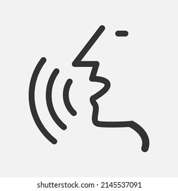 Voice recognition concept. Voice control icon isolated flat design vector illustration on white background.