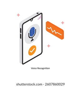 Voice Recognition Concept isometric Style Illustrations. Eps 10 File