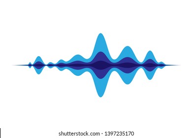 Voice recognition concept logo. Soundwave intelligent technologies. 