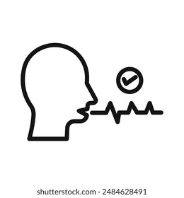 Voice recognition icon Black line art vector