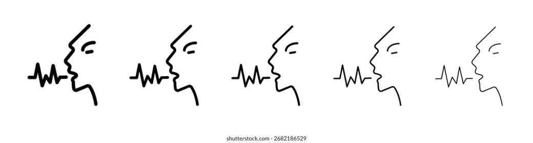 Icono de reconocimiento de voz conjunto de ilustración plana logo
