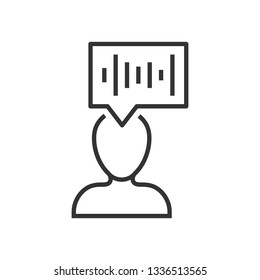 Voice recognition icon in flat style. Authentication sound vector illustration on white isolated background. Soundwave business concept.