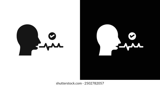 Voice recognition icon line art vector