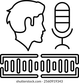 Voice Recognition Icon - Line Style - How to use AI Theme