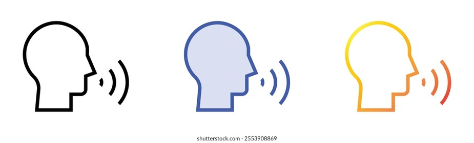 voice recognition icon. Linear, Blue Fill and Gradient Style Design Isolated On White Background