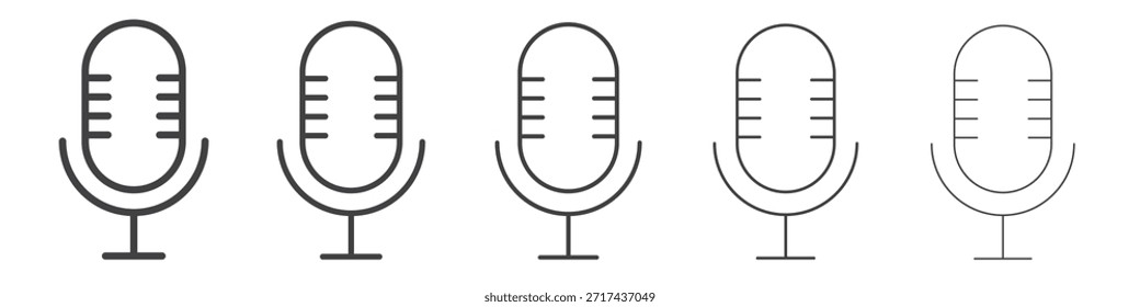 Icono de reconocimiento de voz en el concepto de trazos lineales