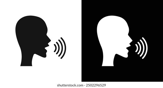 Voice recognition icon logo set vector