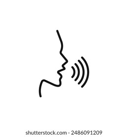 Voice recognition icon logo sign vector outline