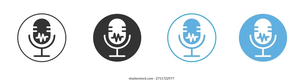 Voice recognition icon Logo Template Design set