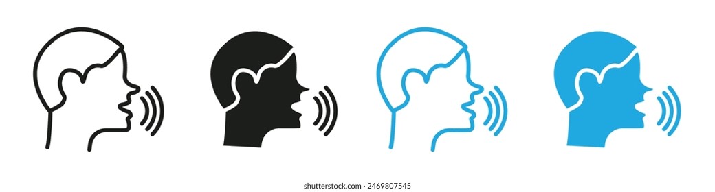 Voice recognition icon mark in filled style
