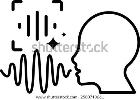 Voice recognition icon with modifiable outlines. Great for voice assistants, smart devices, and automation.