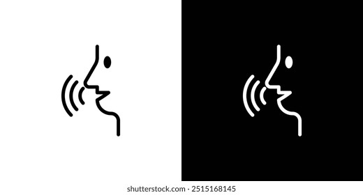 Voice recognition icon Outline sign symbol set