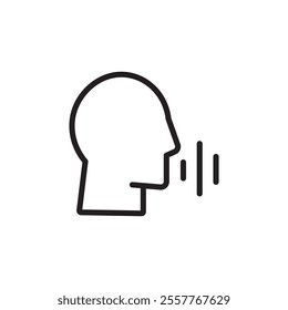 Voice recognition icon Outline vector for web ui