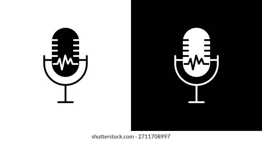 Voice recognition icon Set collection. Vector silhouette.