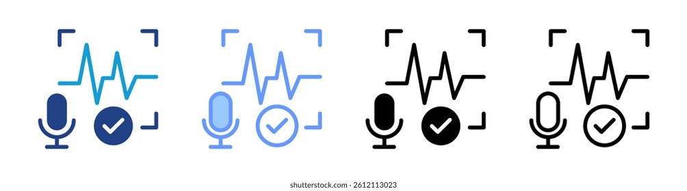 Voice Recognition icon set multiple style collection