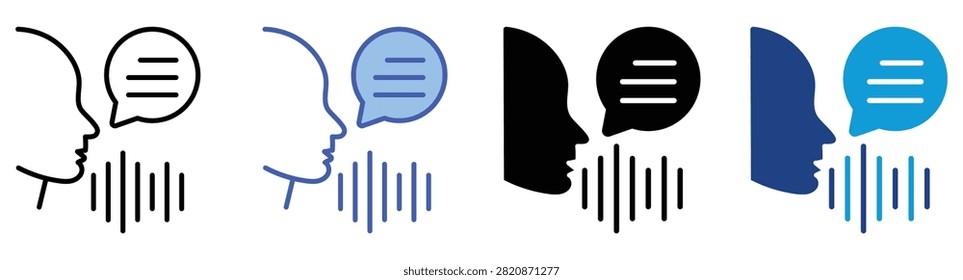 Voice Recognition icon set multiple style