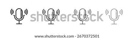 Voice recognition icon simple black vectors pack. Design infographic element